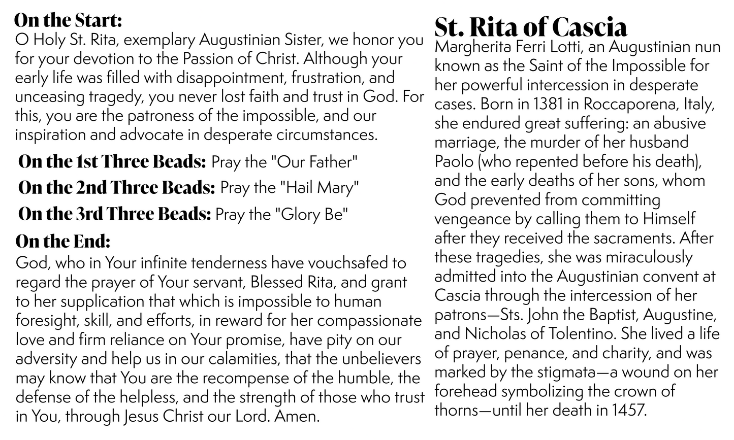 St. Rita of Cascia | CHAPLET