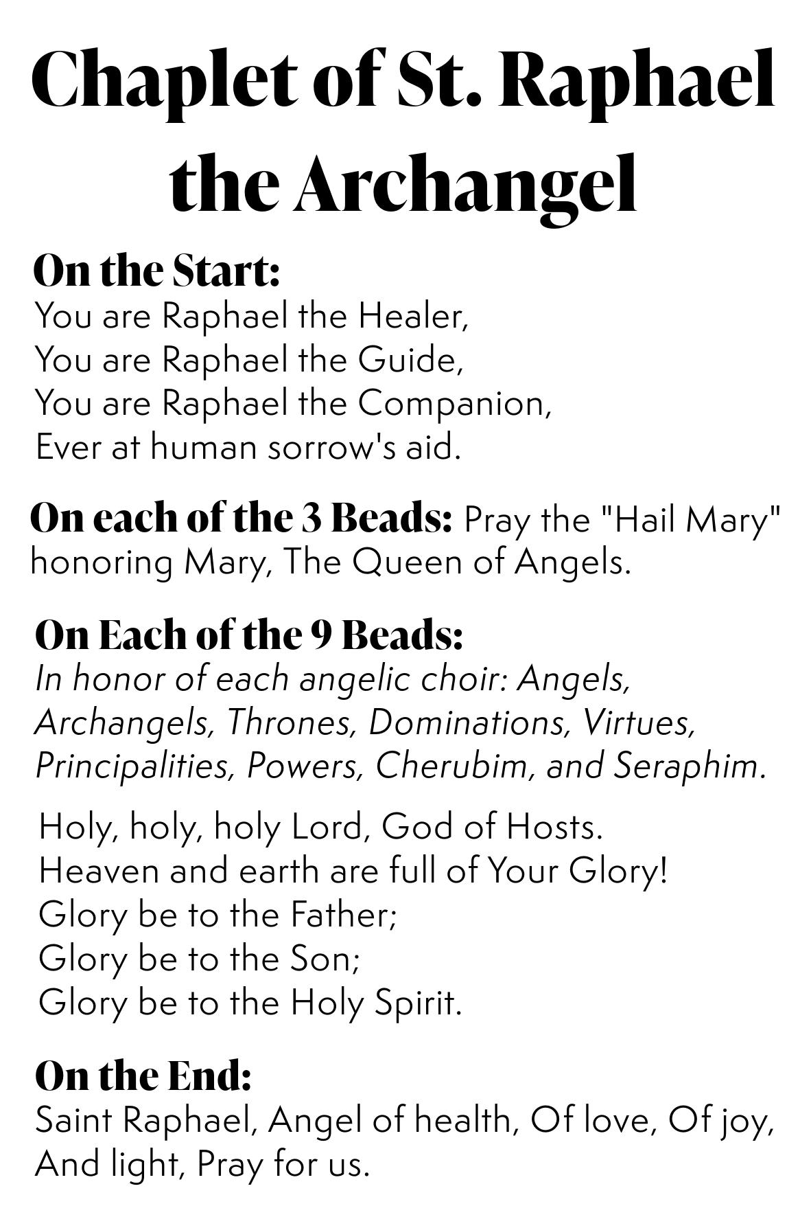 St. Raphael the Archangel | CHAPLET