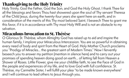 St. Thérèse of Lisieux  | CHAPLET