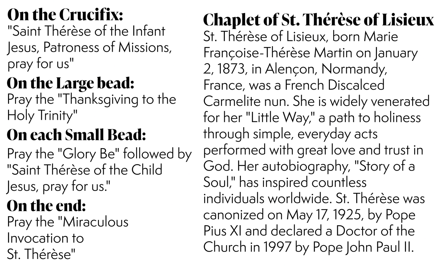 St. Thérèse of Lisieux  | CHAPLET