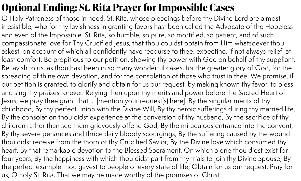 St. Rita of Cascia | Chaplet